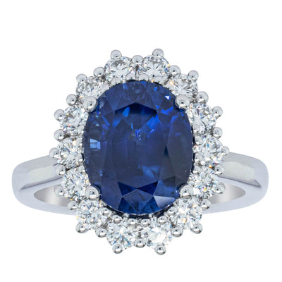 18ct White Gold Sapphire & Diamond Ring-Ring-Walker & Hall