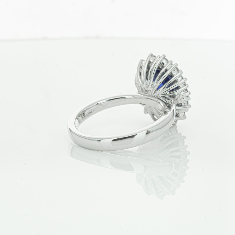 18ct White Gold Sapphire & Diamond Ring-Ring-Walker & Hall