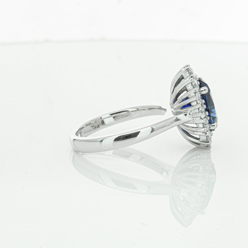 18ct White Gold Sapphire & Diamond Ring-Ring-Walker & Hall