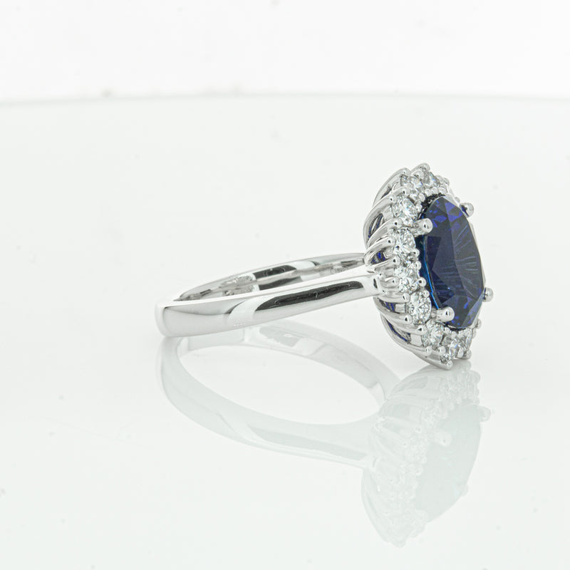 18ct White Gold Sapphire & Diamond Ring-Ring-Walker & Hall