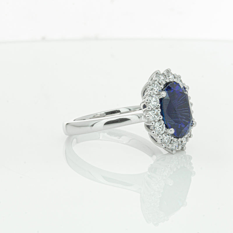 18ct White Gold Sapphire & Diamond Ring-Ring-Walker & Hall