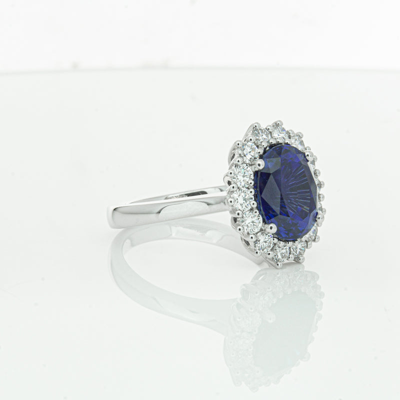 18ct White Gold Sapphire & Diamond Ring-Ring-Walker & Hall