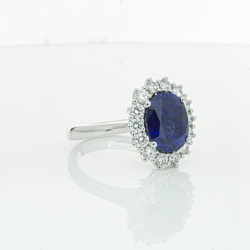 18ct White Gold Sapphire & Diamond Ring-Ring-Walker & Hall