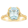 18ct Yellow Gold Aquamarine & Diamond Romanov Ring-Ring-Walker & Hall