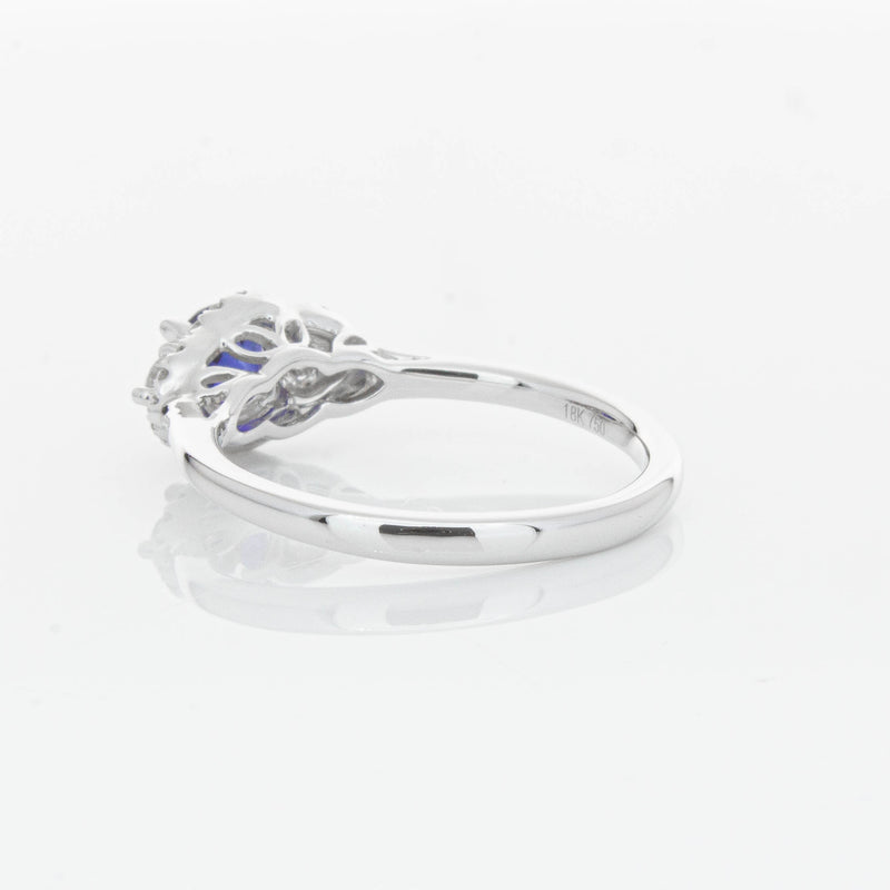 18ct White Gold Sapphire & Diamond Posie Ring-Ring-Walker & Hall