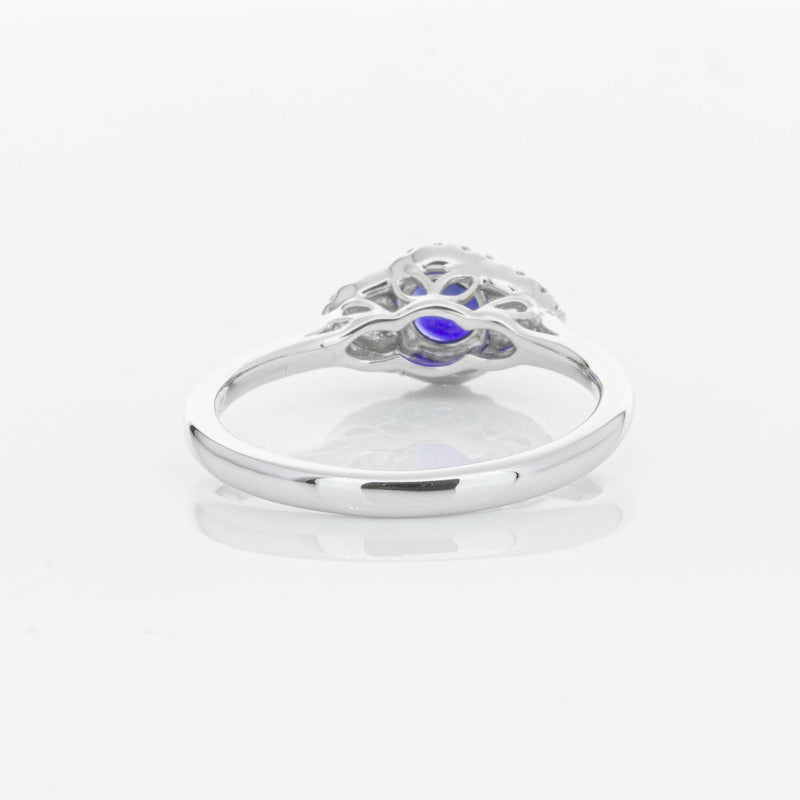 18ct White Gold Sapphire & Diamond Posie Ring-Ring-Walker & Hall