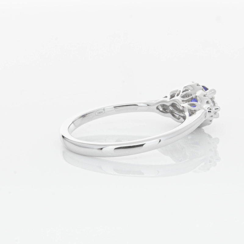 18ct White Gold Sapphire & Diamond Posie Ring-Ring-Walker & Hall
