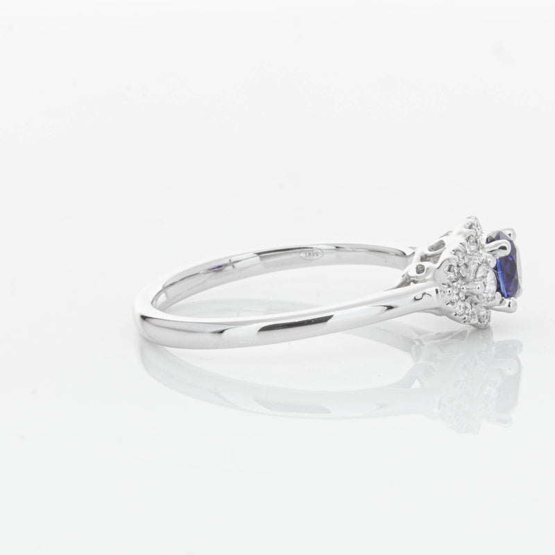 18ct White Gold Sapphire & Diamond Posie Ring-Ring-Walker & Hall