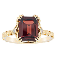 18ct Yellow Gold Garnet & Diamond Romanov Ring-Ring-Walker & Hall