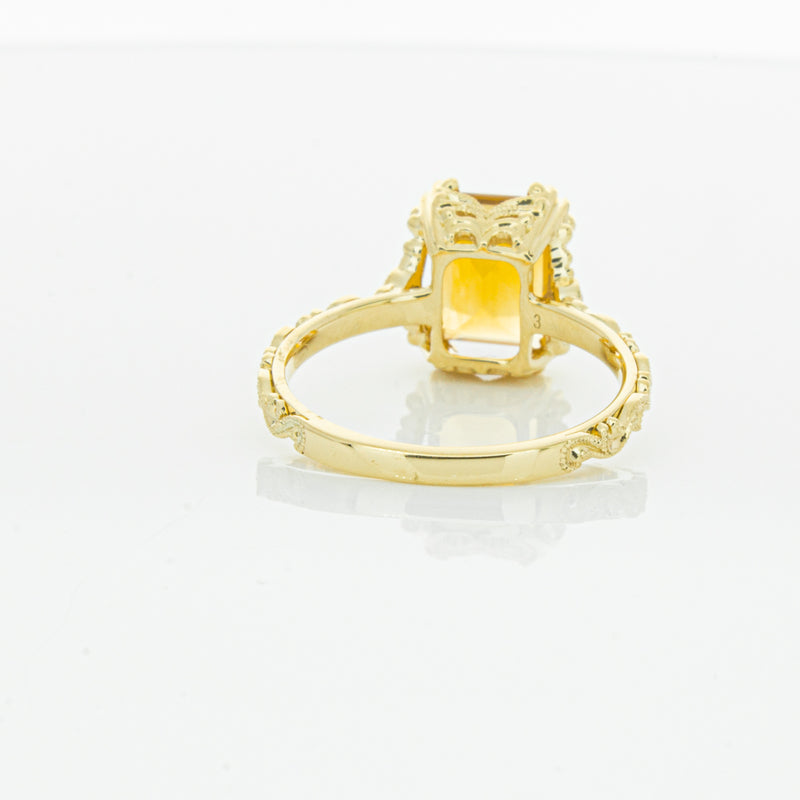 18ct Yellow Gold Citrine & Diamond Romanov Ring-Ring-Walker & Hall