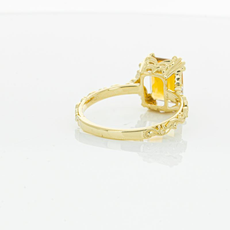 18ct Yellow Gold Citrine & Diamond Romanov Ring-Ring-Walker & Hall