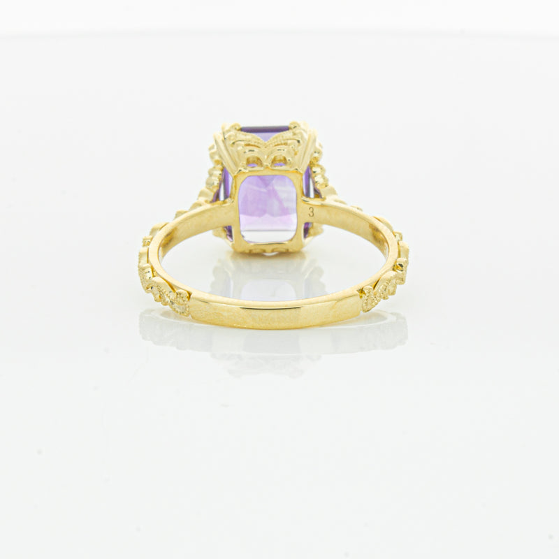 18ct Yellow Gold Amethyst & Diamond Romanov Ring-Ring-Walker & Hall
