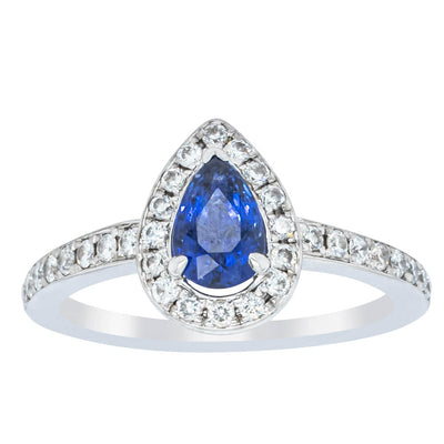 Deja Vu 18ct White Gold .74ct Sapphire & Diamond Ring-Ring-Walker & Hall