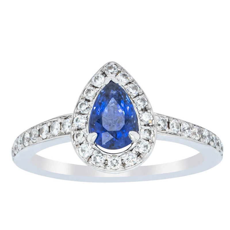 Deja Vu 18ct White Gold .74ct Sapphire & Diamond Ring-Ring-Walker & Hall