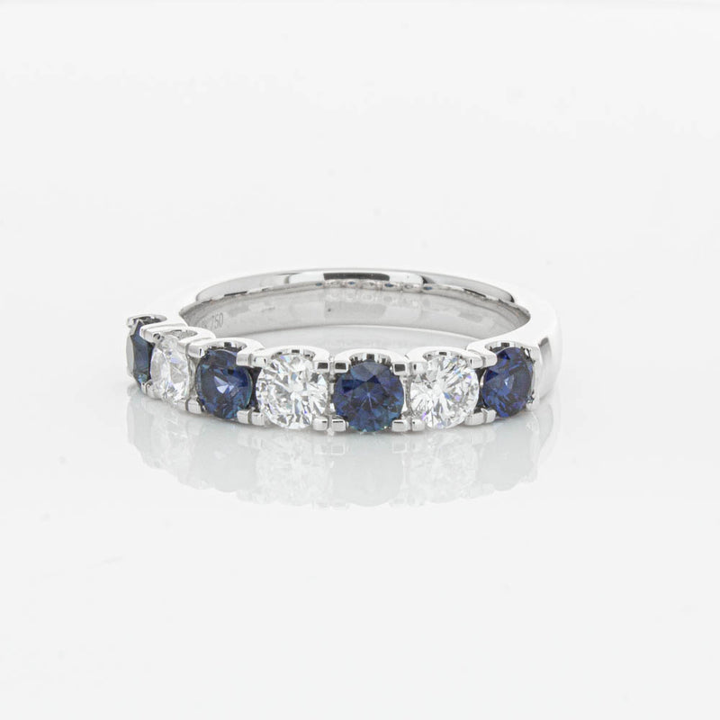 18ct White Gold .76ct Sapphire & Diamond Rialto Ring-Ring-Walker & Hall