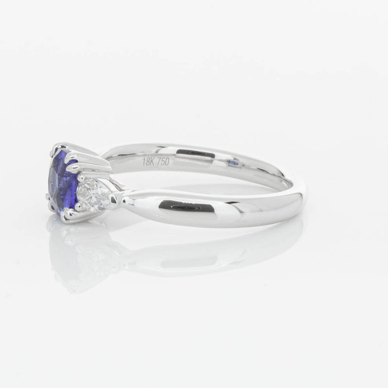 18ct White Gold 1.03ct Cushion Sapphire & Diamond Ayla Ring-Ring-Walker & Hall
