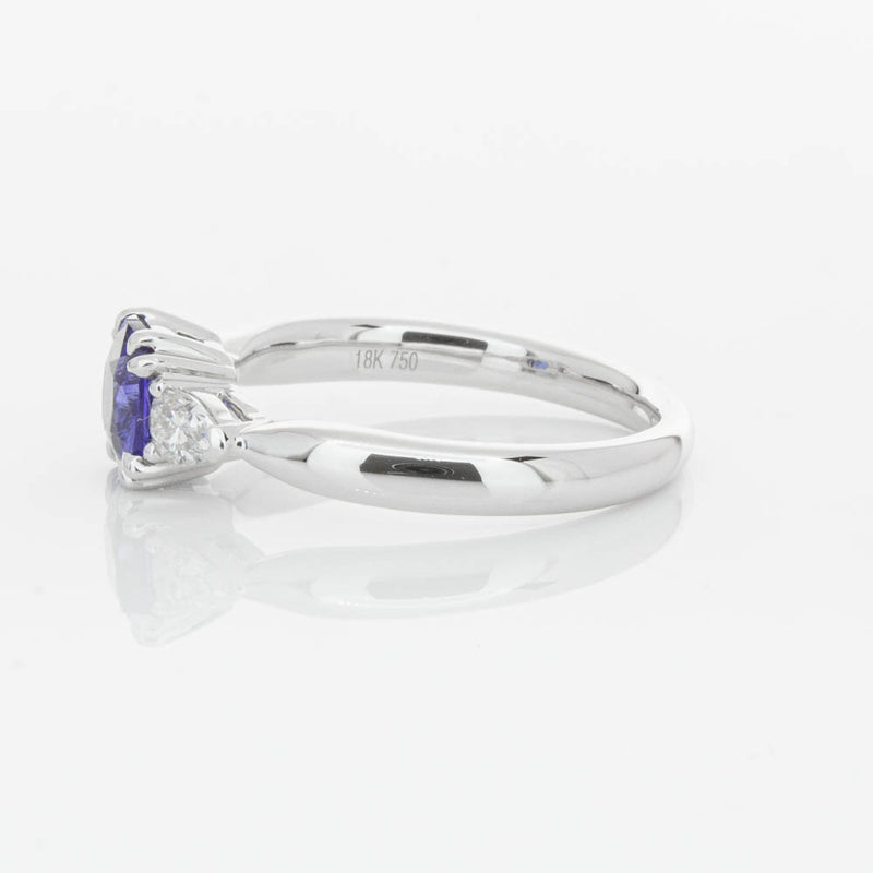 18ct White Gold 1.03ct Cushion Sapphire & Diamond Ayla Ring-Ring-Walker & Hall