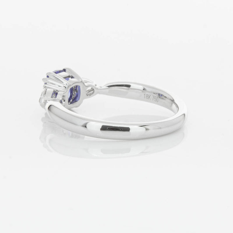 18ct White Gold 1.03ct Cushion Sapphire & Diamond Ayla Ring-Ring-Walker & Hall