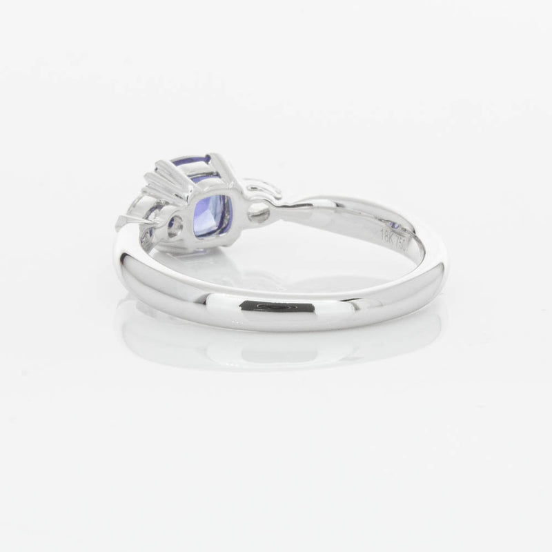 18ct White Gold 1.03ct Cushion Sapphire & Diamond Ayla Ring-Ring-Walker & Hall