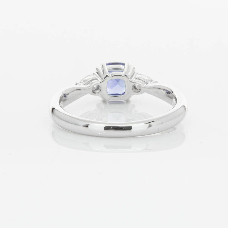 18ct White Gold 1.03ct Cushion Sapphire & Diamond Ayla Ring-Ring-Walker & Hall