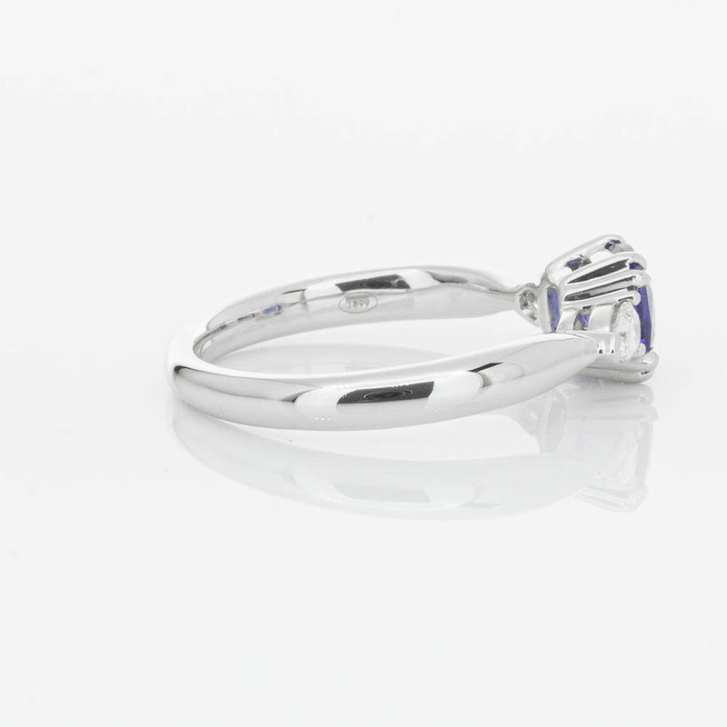 18ct White Gold 1.03ct Cushion Sapphire & Diamond Ayla Ring-Ring-Walker & Hall