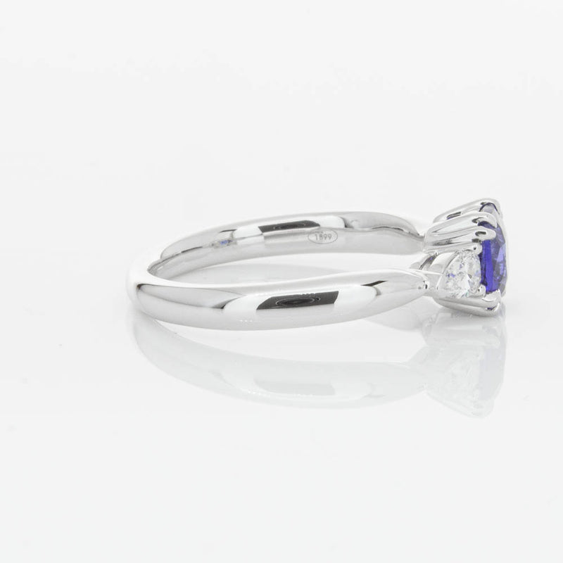 18ct White Gold 1.03ct Cushion Sapphire & Diamond Ayla Ring-Ring-Walker & Hall