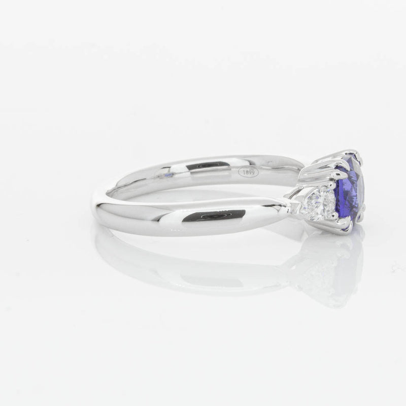 18ct White Gold 1.03ct Cushion Sapphire & Diamond Ayla Ring-Ring-Walker & Hall
