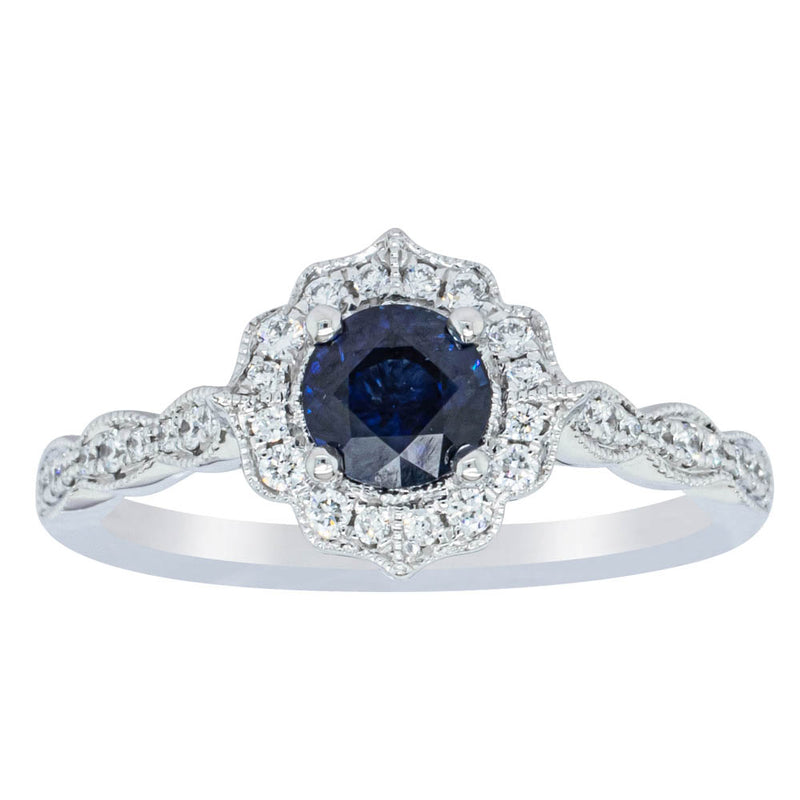 18ct White Gold .76ct Sapphire & Diamond Paramount Ring-Ring-Walker & Hall