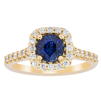 18ct Yellow Gold 1.42ct Sapphire & Diamond Manhattan Ring-Ring-Walker & Hall