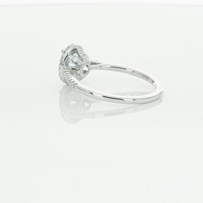 18ct White Gold Aquamarine & Diamond Mini Sierra Ring-Ring-Walker & Hall