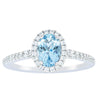 18ct White Gold Aquamarine & Diamond Mini Sierra Ring-Ring-Walker & Hall
