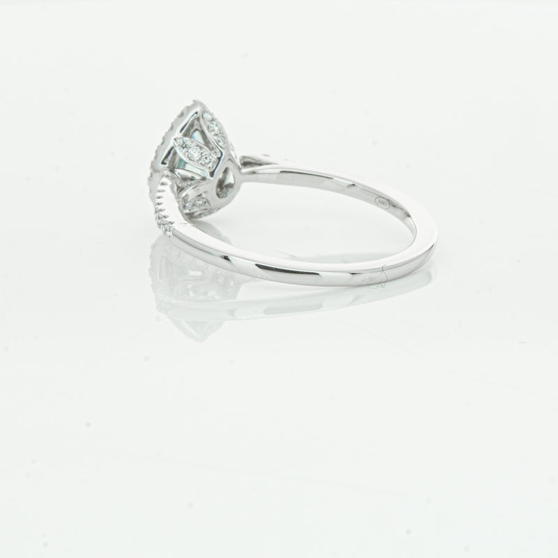 18ct White Gold .60ct Aquamarine & Diamond Mini Sierra Ring-Ring-Walker & Hall