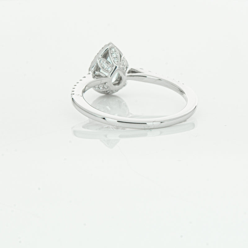 18ct White Gold .60ct Aquamarine & Diamond Mini Sierra Ring-Ring-Walker & Hall