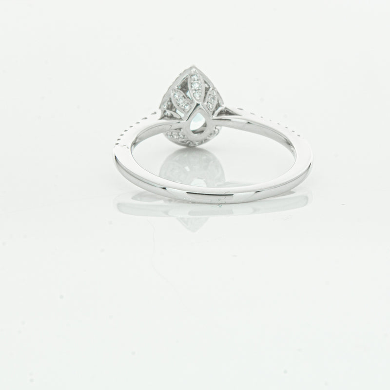 18ct White Gold .60ct Aquamarine & Diamond Mini Sierra Ring-Ring-Walker & Hall