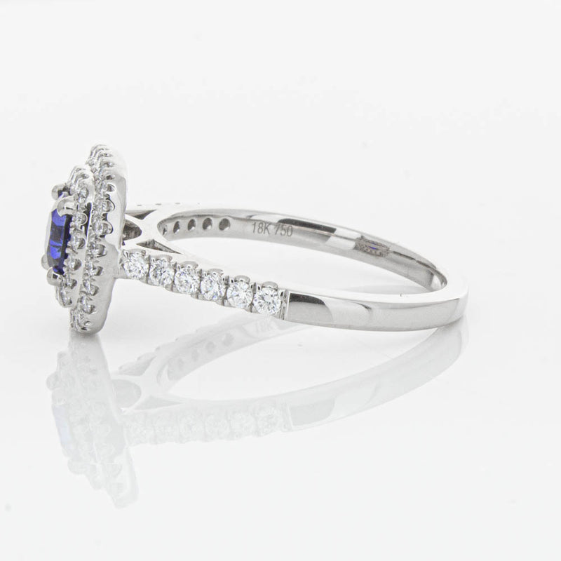 18ct White Gold .79ct Sapphire & Diamond Rosa Ring-Ring-Walker & Hall