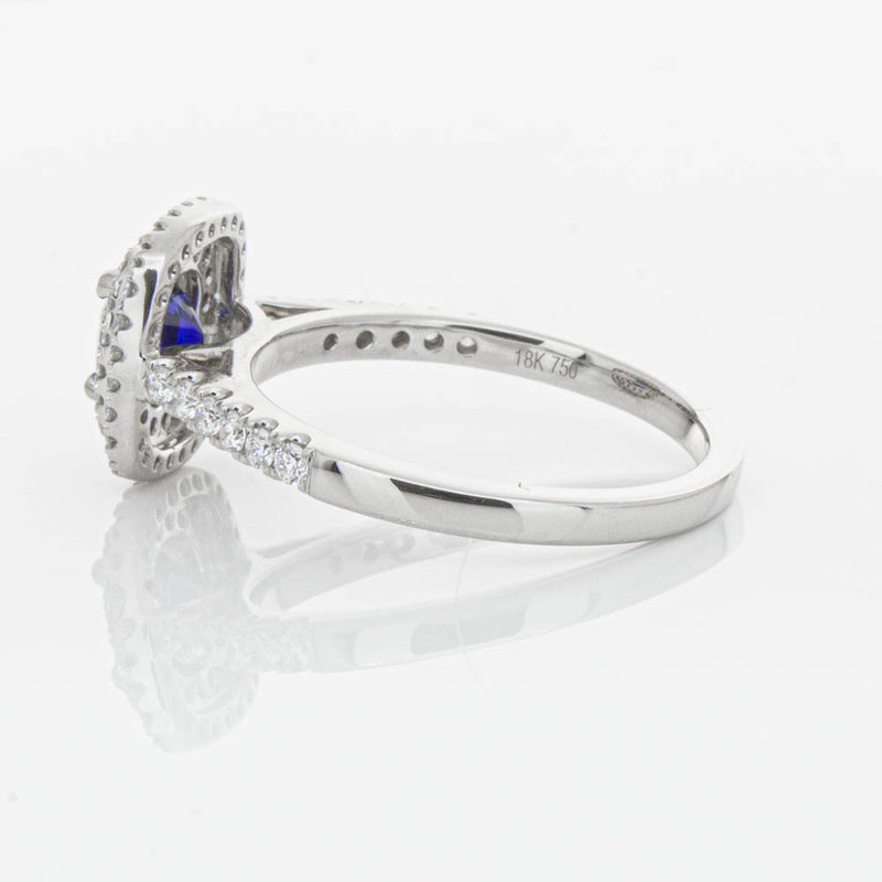 18ct White Gold .79ct Sapphire & Diamond Rosa Ring-Ring-Walker & Hall