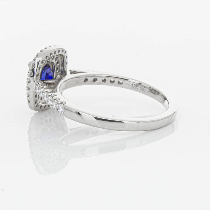 18ct White Gold .79ct Sapphire & Diamond Rosa Ring-Ring-Walker & Hall