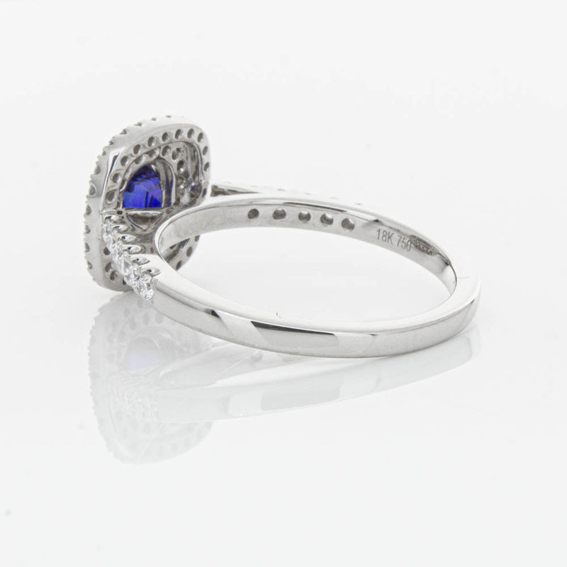 18ct White Gold .79ct Sapphire & Diamond Rosa Ring-Ring-Walker & Hall