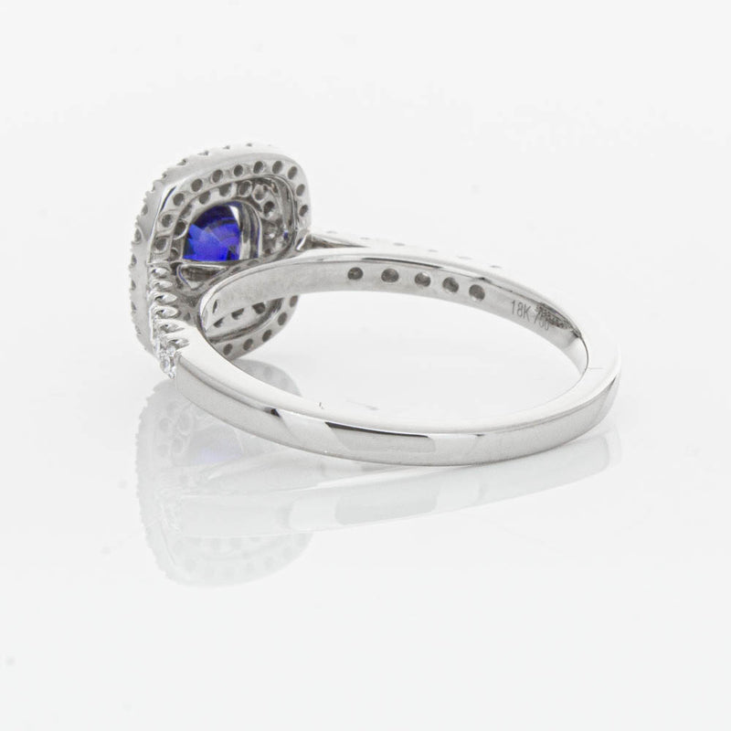18ct White Gold .79ct Sapphire & Diamond Rosa Ring-Ring-Walker & Hall