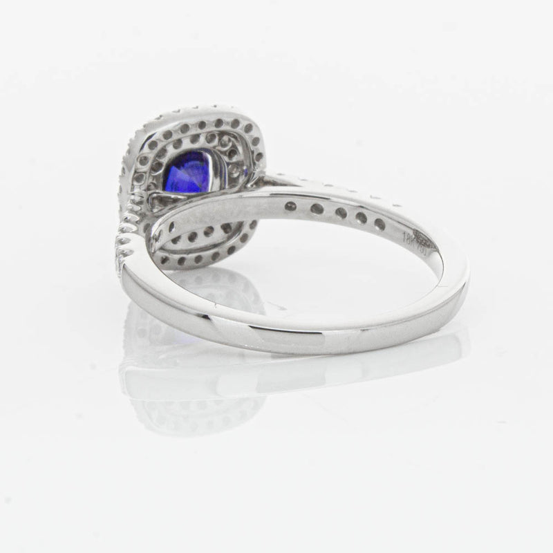 18ct White Gold .79ct Sapphire & Diamond Rosa Ring-Ring-Walker & Hall