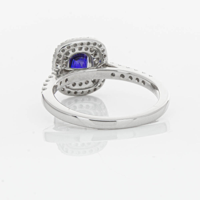 18ct White Gold .79ct Sapphire & Diamond Rosa Ring-Ring-Walker & Hall