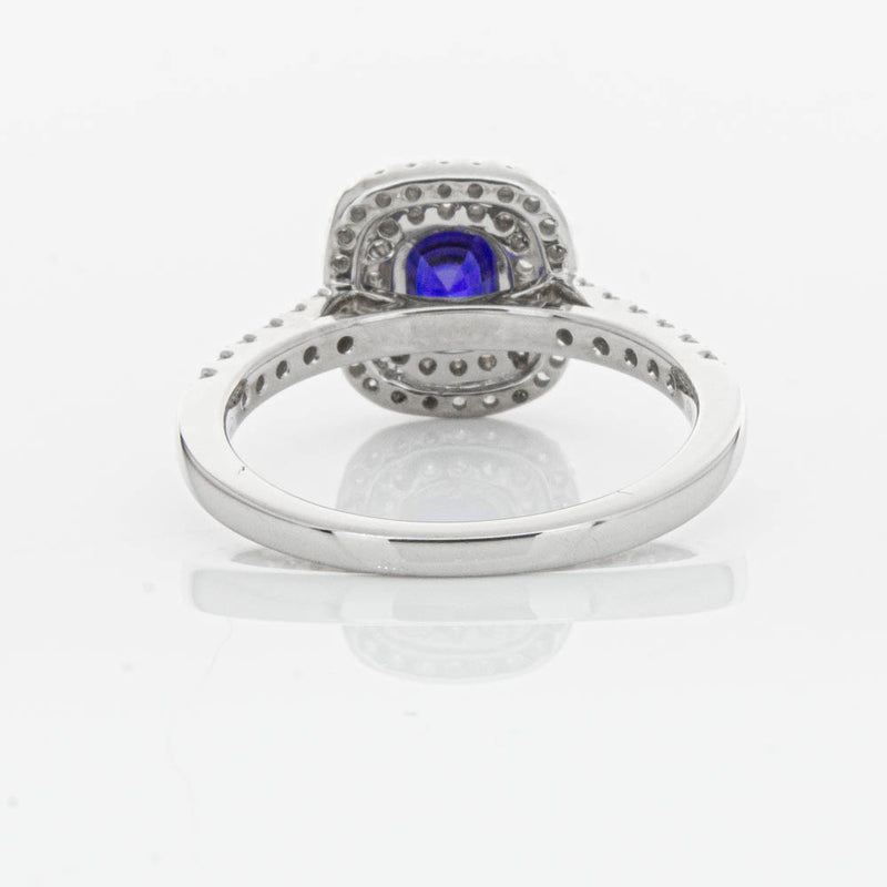 18ct White Gold .79ct Sapphire & Diamond Rosa Ring-Ring-Walker & Hall
