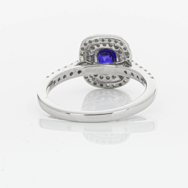 18ct White Gold .79ct Sapphire & Diamond Rosa Ring-Ring-Walker & Hall