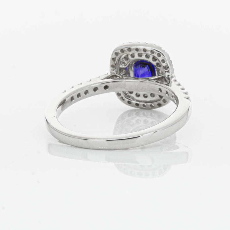 18ct White Gold .79ct Sapphire & Diamond Rosa Ring-Ring-Walker & Hall