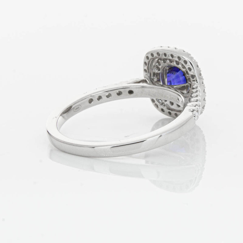 18ct White Gold .79ct Sapphire & Diamond Rosa Ring-Ring-Walker & Hall