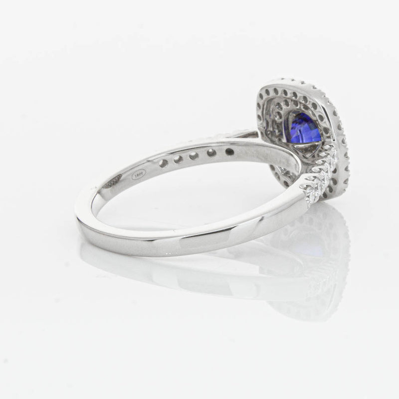 18ct White Gold .79ct Sapphire & Diamond Rosa Ring-Ring-Walker & Hall