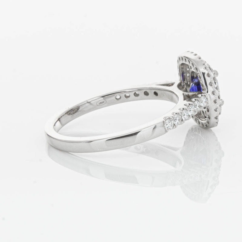 18ct White Gold .79ct Sapphire & Diamond Rosa Ring-Ring-Walker & Hall