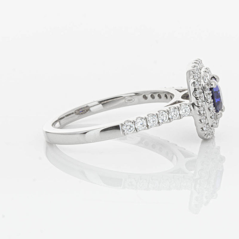 18ct White Gold .79ct Sapphire & Diamond Rosa Ring-Ring-Walker & Hall