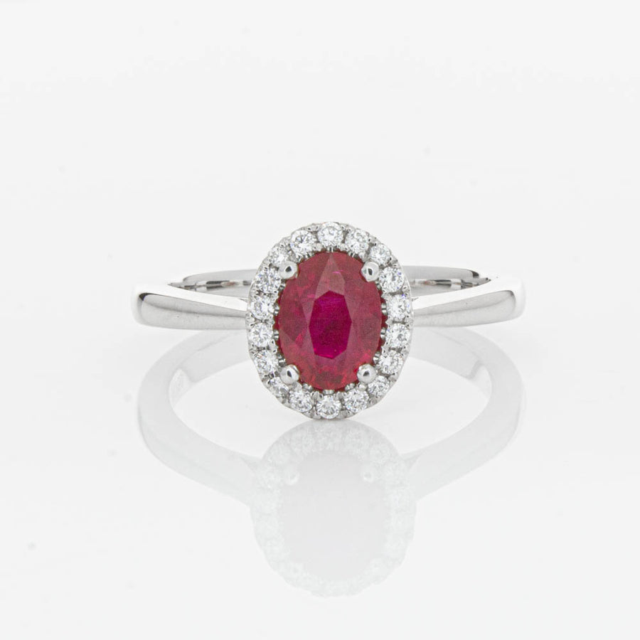18ct White Gold 1.18ct Ruby & Diamond Nina Ring-Ring-Walker & Hall