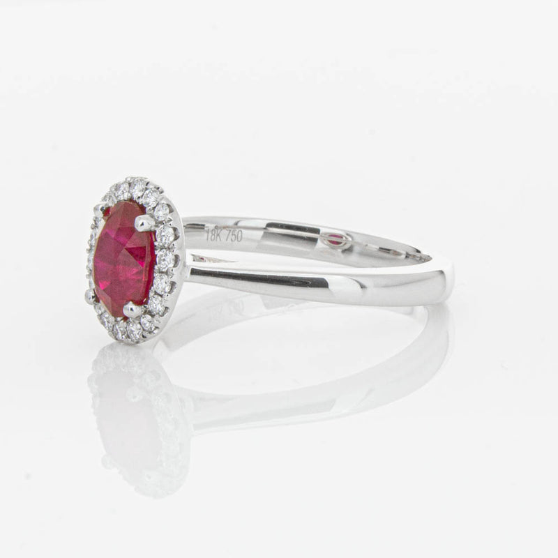 18ct White Gold 1.18ct Ruby & Diamond Nina Ring-Ring-Walker & Hall